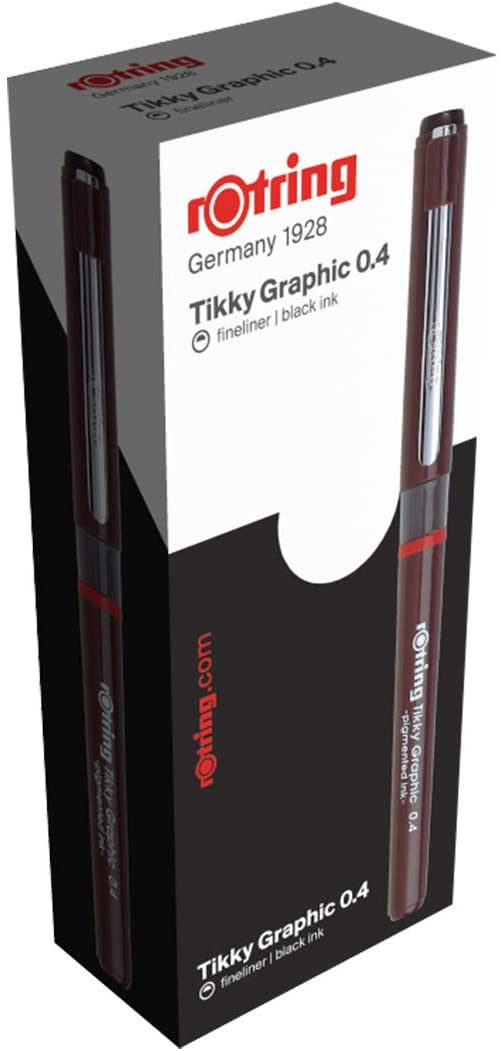 עט "טיקי" מבית רוטרינג עם חוד פייבר -  שחור (12 באריזה)