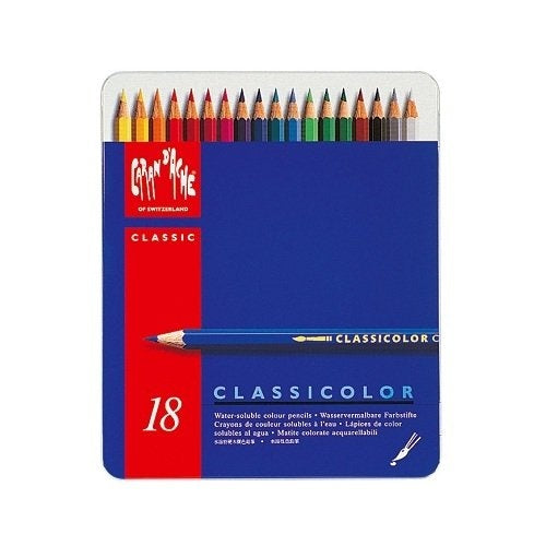 Caran D'ache Classicolor Classic Metal Box, 18 Colour Pencils