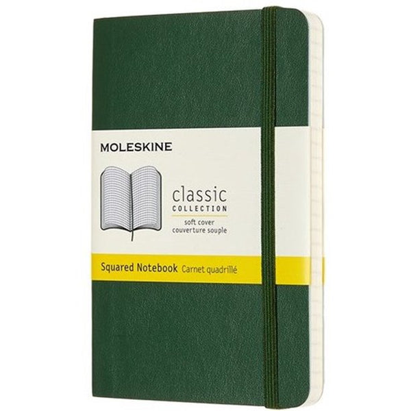 Moleskine Notebook, Pocket, Squared, Myrtle Green, Soft Cover (3.5 x 5.5)