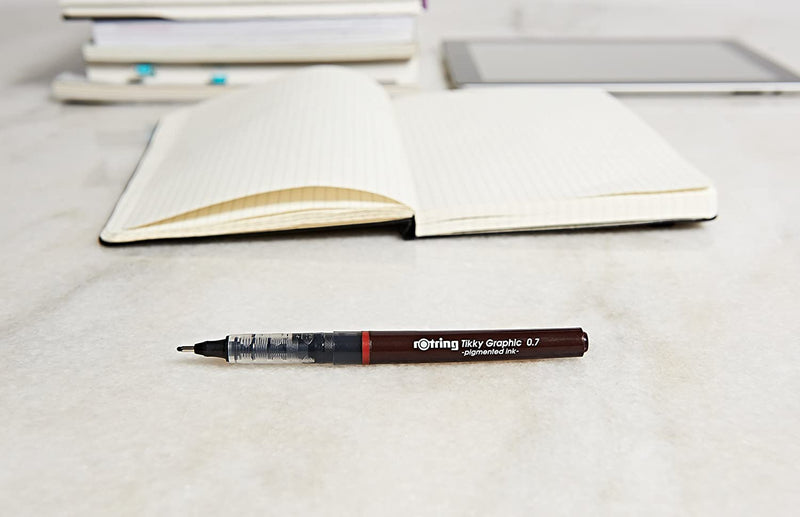 rOtring Tikky Fine Liner Fiber Tip Graphic Pen, 0.1 mm, Black Ink