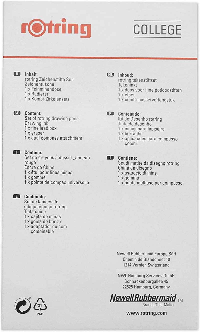 rOtring Isograph Technical Drawing Pens, Set, 3-Piece College Set (.20-60 mm)