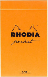 RHODIA 8550C - Pocket Stapled Notepad Black or Orange - 7.5 x 12 cm - Dotted Dot - 40 Detachable Sheets - 80G Clairefontaine Paper - Soft and Resistant Coated Card Cover - Classic