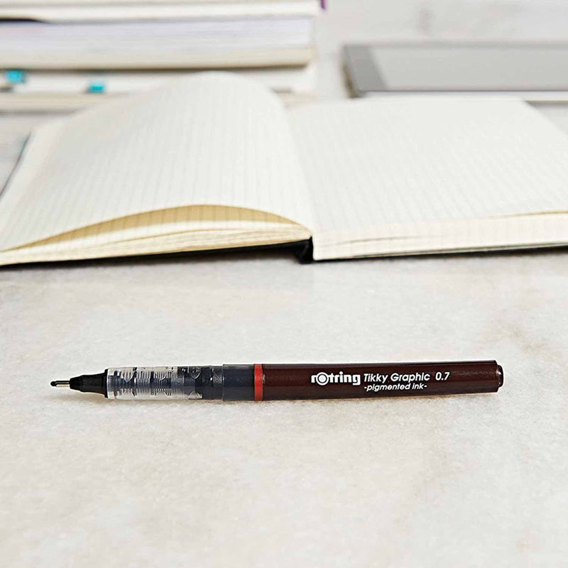 rOtring Tikky Graphic Fineliner Pens, 0.7mm & 0.5mm & 0.3mm, Black Ink