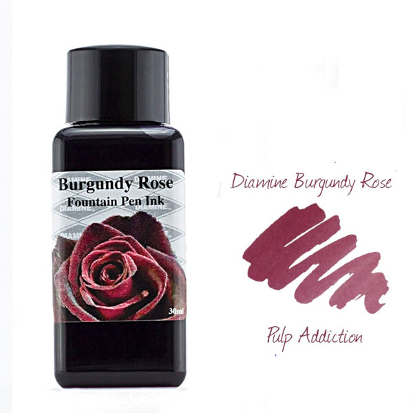 Diamine Fountain Pen Ink - Burgundy Rose Flower 30ml Bottle
